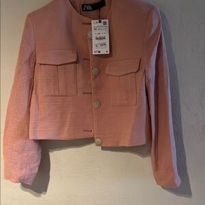 Zara Pink Cropped Blazer